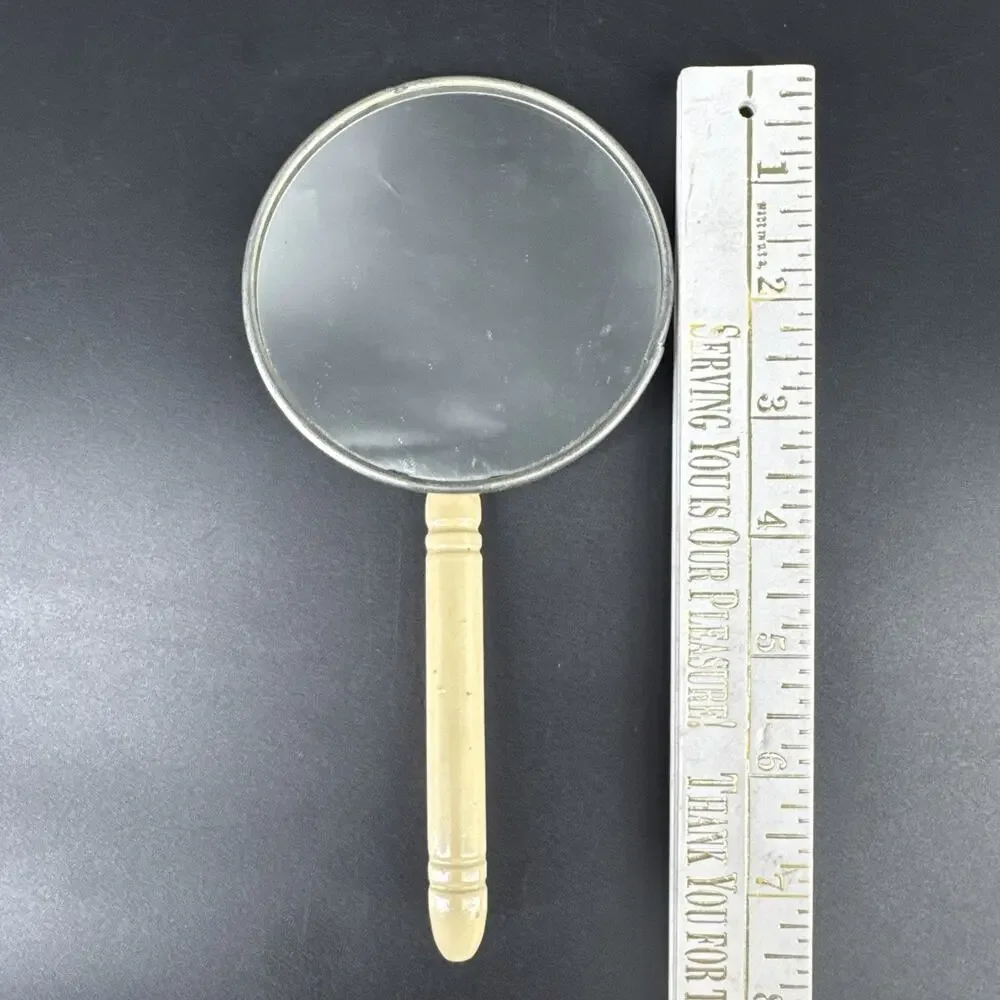 Vtg 1920's French Hand Held Round Vanity Mirror Marie Antoinette Adjustable